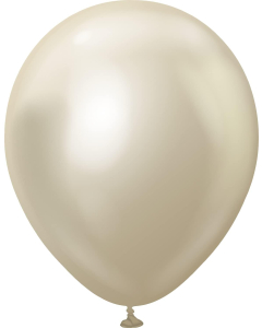 Kalisan 12" Mirror Chrome White Gold  Latex Balloons 50ct