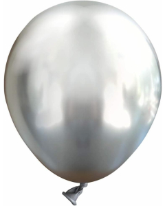 Kalisan Mirror Chrome Silver 5" Latex Helium Balloons (50 count)