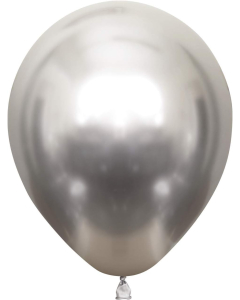 Kalisan 12" Mirror Chrome Silver Latex Balloons - Bag of 50