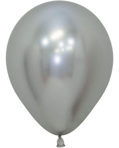 Sempertex 5" Reflex Silver Latex Balloons (50 count)