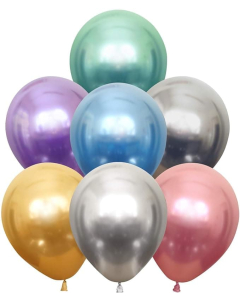 Kalisan 12" Mirror Chrome Assorted Latex Balloons (50 count)