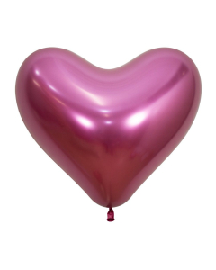 Sempertex 14" Reflex Fuchsia Heart Latex Balloons 50ct