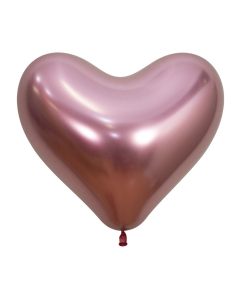 Sempertex 14" Reflex Pink Heart Latex Balloons 50ct
